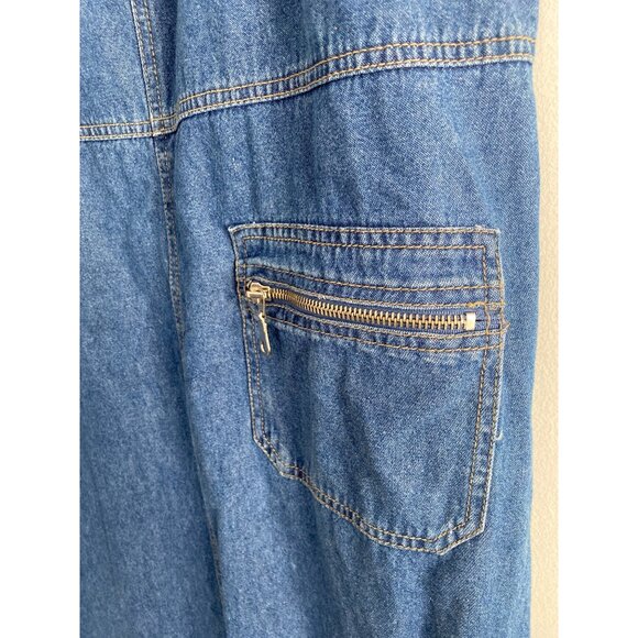 Vintage Crossroads Women’s Blue Denim Overall Dress W/ Pocket Size S 100% Cotton - Picture 2 of 6